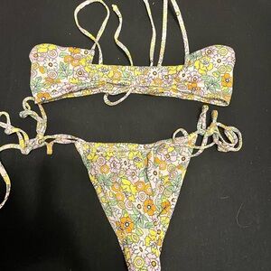 Zaful Floral Bikini - Yellow and White